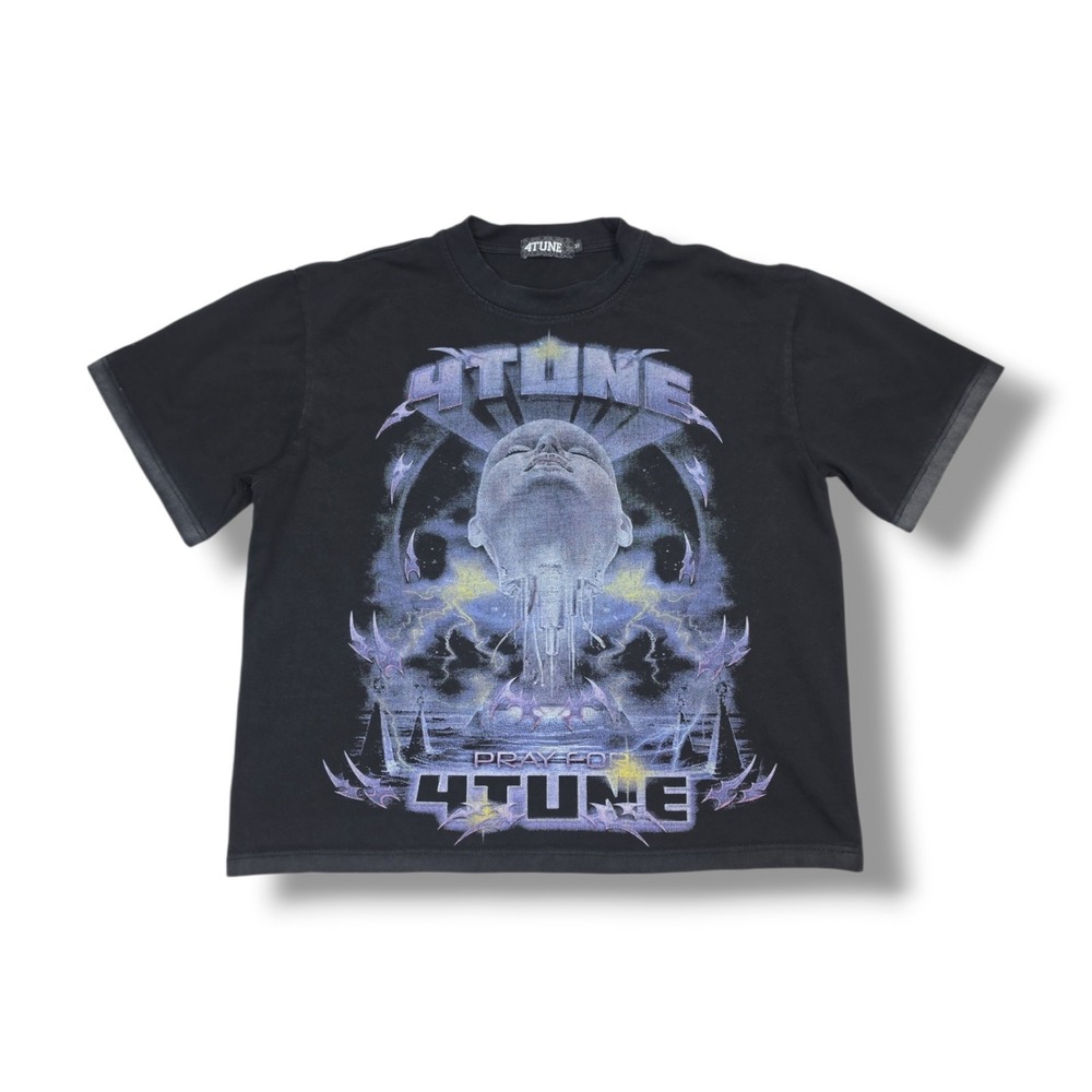4Tune Pray For 4Tune Hip Hop Music Graphic Black T-Shirt Men's M